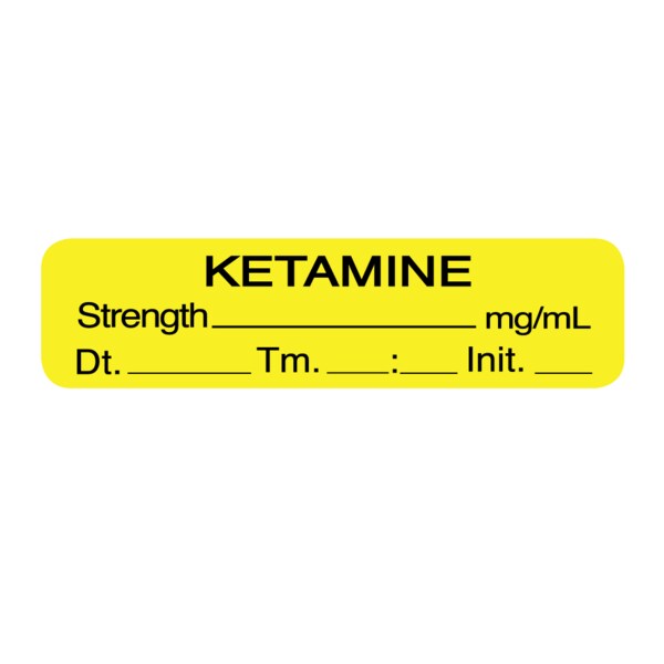 Nevs Ketamine Strength mg/mL Tm._:_Init._ 1/2 x 1-1/2 Yellow w/Black SANTW-0078 - main